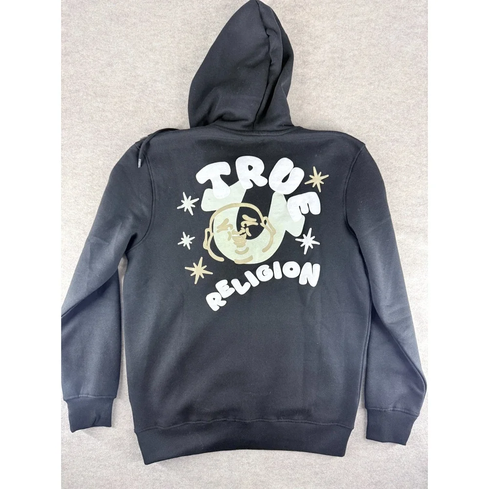 True Religion Hoodie Men's Medium Buddha Jet Black